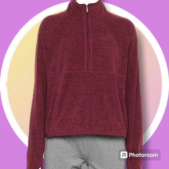 .NWT XXL ¼ Zip Up to Mock Neck Fleece Pull Over w Kangaroo Pocket - Picture 4 of 4